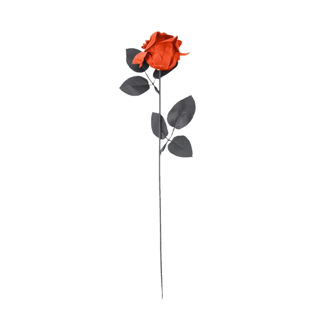 Halloween Devil's Eye Rose Bouquet Decoration with Maroon Artificial Roses and Plastic Stems for Party or Home
