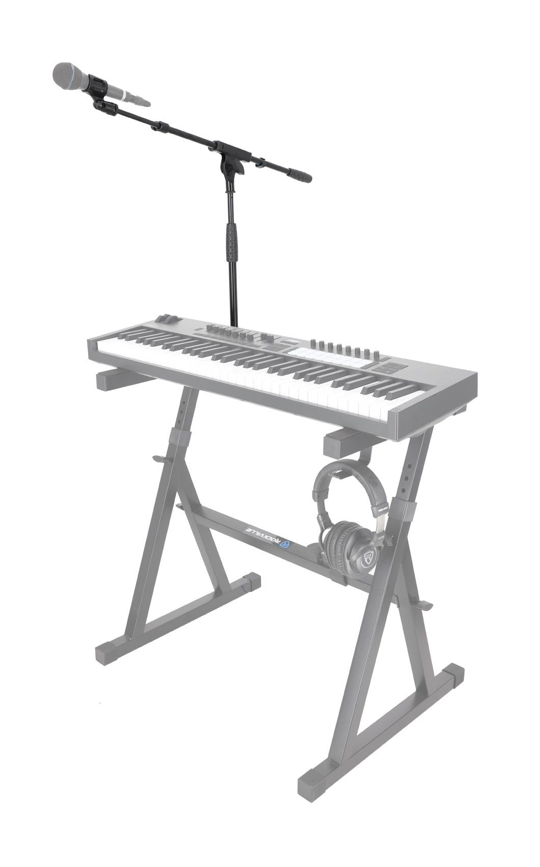 Rockville ZMS Mic Stand Attachment for Z-Stands Adjustable Boom, Height, and Angle