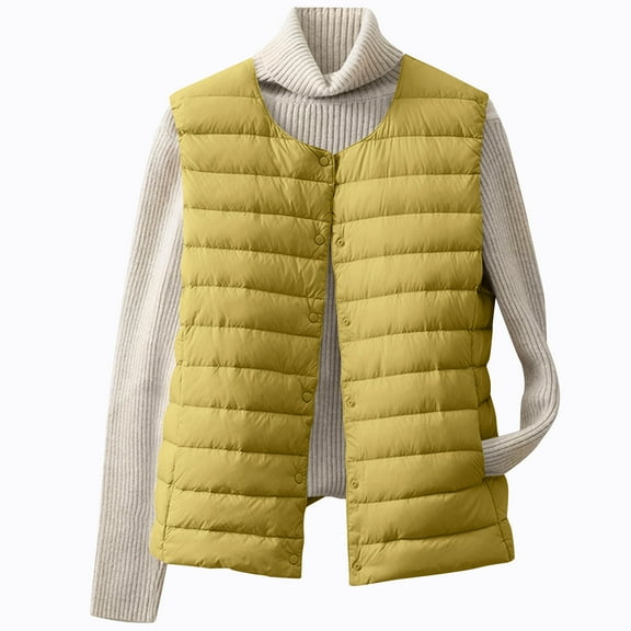 Women's Vests Lightweight Vest for Women Plus Size Fashion Winter Warm Coat Solid Tops Jackets