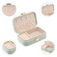 thumbnail image 4 of REGALWOVEN PU Leather Jewelry Box for Women, Single Layer Jewelry Organizer with Snap Closure Light Green, 4 of 7