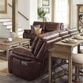 thumbnail image 5 of Pemberly Row Transitional Leather Power Sofa in Burnt Sienna, 5 of 10