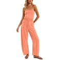 thumbnail image 2 of gakvbuo Summer Jumpsuits Womens Casual Strapless Overalls Romper Playsuit Suspender Trousers Off The Shoulder Sleeveless Outfits With Pockets, 2 of 8