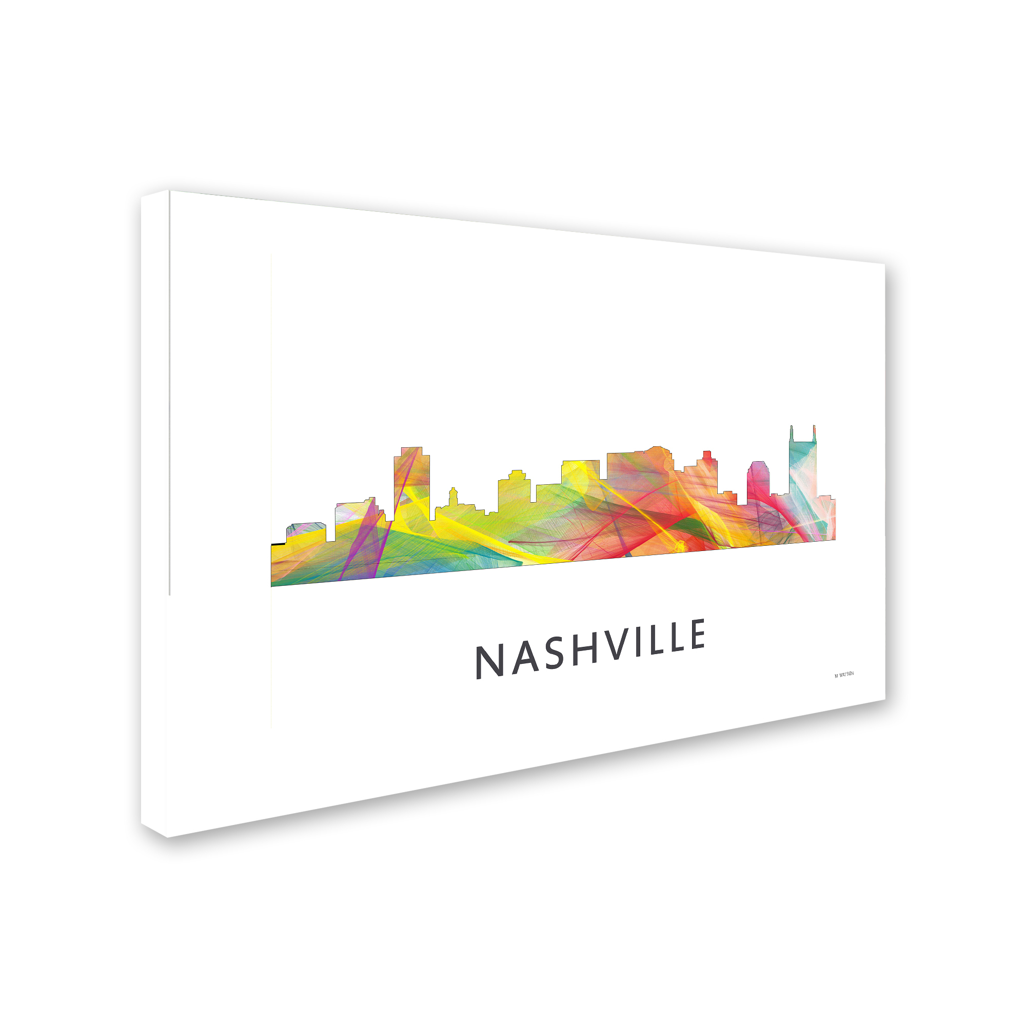 Trademark Fine Art 'Nashville Tennessee Skyline WB-1' Canvas Art by Marlene Watson