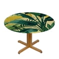 thumbnail image 3 of JEUXUS Round Table Cover Palm Leaves with Lush Branches and Charming Colors White, 3 of 8