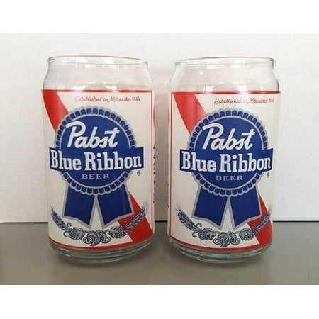 Beer Can Shaped Beer Glasses 2 Pack By Pabst Blue Ribbon,USA
