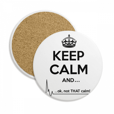 

Quote Keep Calm Black Funny Coaster Cup Mug Tabletop Protection Absorbent Stone