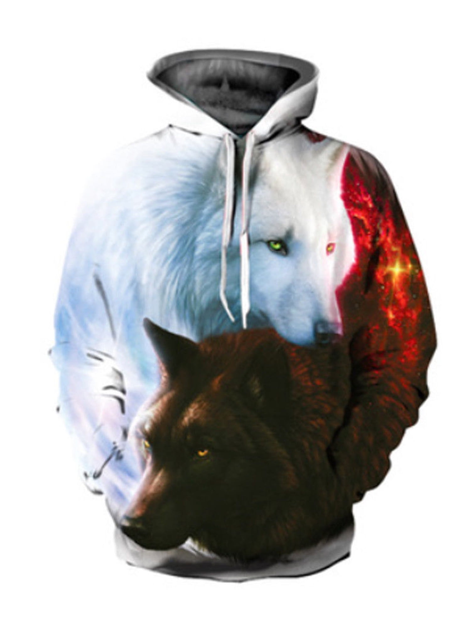 Wolf Reflection Wolves Native Amercian Wolf Hoodie M L XL