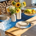 thumbnail image 4 of Blue Geometric Beach Round 13 Inch Placemats Set of 2, Ombre Waves Moire Abstract Art HeatResistant Non Slip Place Mats for Dining Table, Wipeable Braided Kitchen Table Mats for Housewarming, 4 of 9