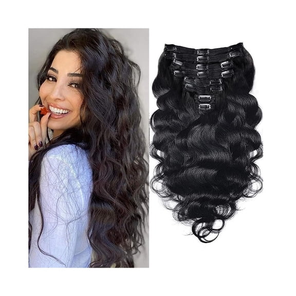 Body Wave Clip In Human Hair Extensions Full Head Brazilian Virgin Hair Clip on Hair Extension