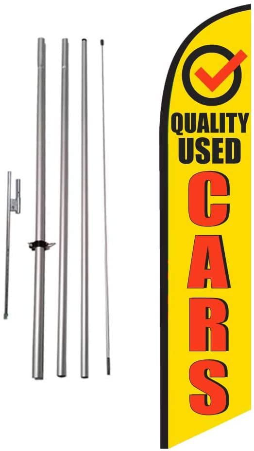 Deli Standard Size Swooper Feather Flag Sign with Full Assembly Pole and Ground Spike Pk of 2