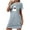 Blue, variant on MuZeFu Womens Nightgowns Sleepwear Soft Pajama Dress Nightshirts Women's Oversized Short Nightgown Fashion Chest Print Short Sleeve Nightdress