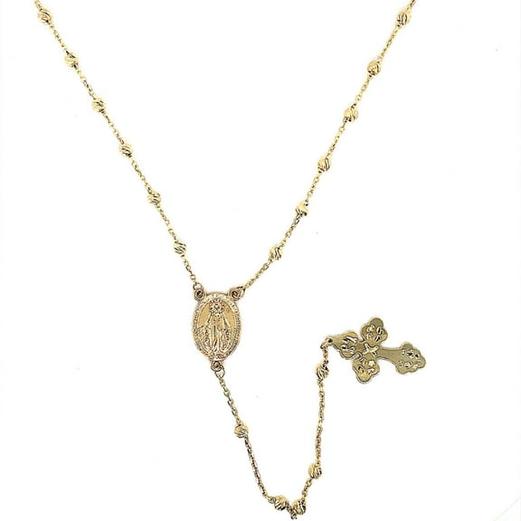 14k Rosary Necklace Adjustable