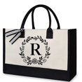 thumbnail image 2 of PENGXIANG Letter Canvas Bag Women Hit Color Simple Large Shoulder Shopping Tote Handbag (A), 2 of 9