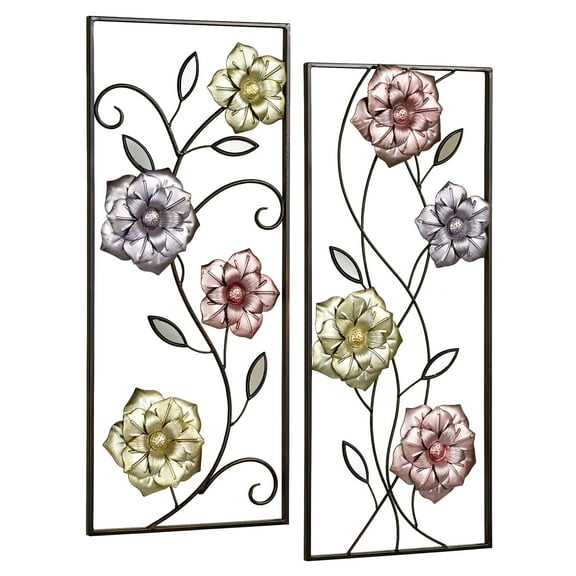 Glorious Summer Wall Art Panels Multi Jewel Set of Two 2 Set of 2