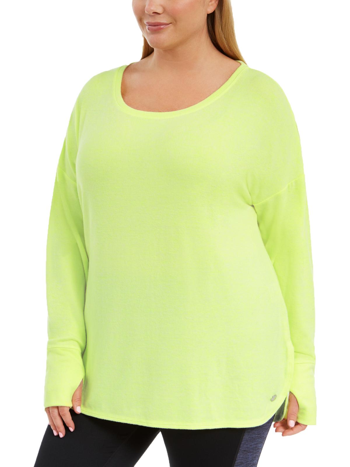 Ideology Womens Plus Sweatshirt Fitness Pullover Top