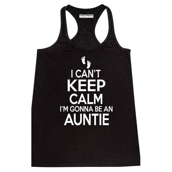 Can't Keep Calm Gonna Be An Auntie Women's Tank Top, Black, L