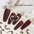 thumbnail image 2 of UDIYO 6Pcs Nail Rhinestone Flat Bottom High Brightness Non-Drop Half Heart Nail Art Charms for Manicure, 2 of 7