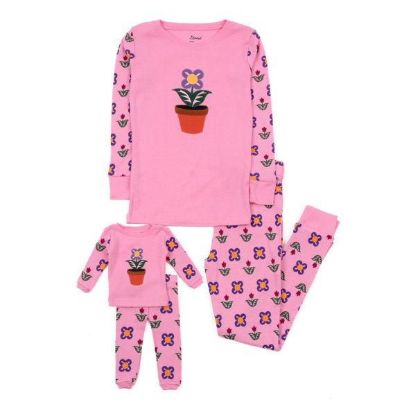 Maceta de algodón Pajamas Leveret para niña y muñeca