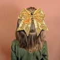 thumbnail image 2 of 8 Inch Sequins Bow Ponytail Holder, Happon 12 Pcs Sparkly Cheer Bow Hair Tie with Rubber Bands, Large Cheer Hair Bows for Cheerleaders, Women, Girls, 2 of 8