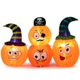 thumbnail image 2 of Costway 5 FT Long Halloween Inflatable Decoration 4 Pumpkin Lanterns Combo with Pirate, 2 of 10