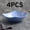 Blue, variant on Set of 4 Stackable Large Square Plastic Serving Bowls with Tall Legs - Non-Slip Design for Salads, Snacks, and Soups