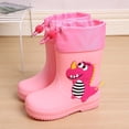 thumbnail image 3 of Botas de lluvia de goma impermeables para niños, zapatos de lluvia antideslizantes con bonito diseño de dibujos animados para niños y niñas, guardería, Rainboo para niños, 3 of 5