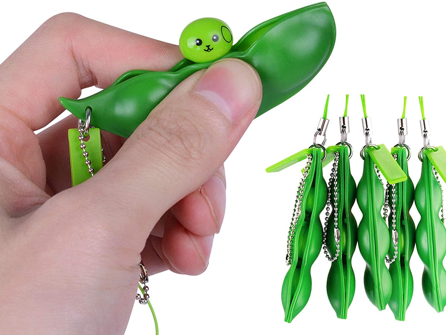 Stress Relief Squeeze-a-Bean Anti-Anxiety Fidget Toy Keyring Keychain Gifts Hot 