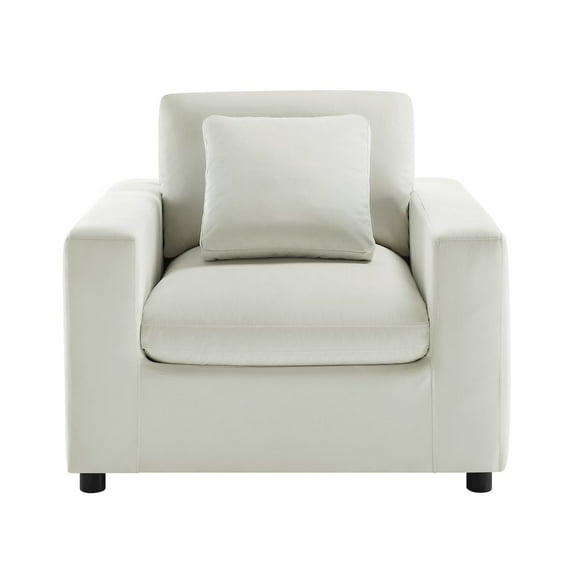 Comfort Pointe Casella Modern Armchair in Ivory Performance Fabric