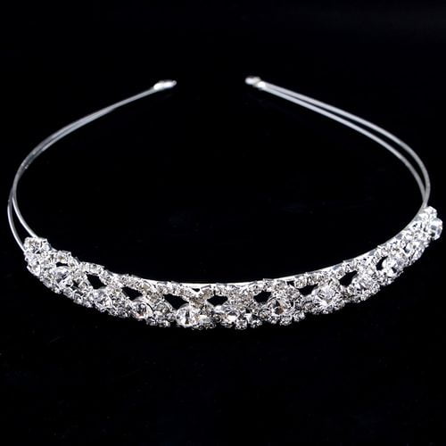 Lux Accessories Silver Tone Rhinestone Leaves Goddess Special Occasion Headband 
