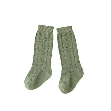 

Gureui Toddler Infant Baby Boys Girls Universal Mesh Socks Fashion Solid Color Hollow Calf Length Thin Stockings 1-7 Years