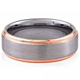 thumbnail image 2 of Satin Finish Silver Center And Polished Inside With Rose Gold Edges Ring, 2 of 2
