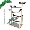 thumbnail image 2 of Large Bird Activity Center Screw Assembled Wooden Play Gym Detachable Base For Easy Mental, 2 of 8