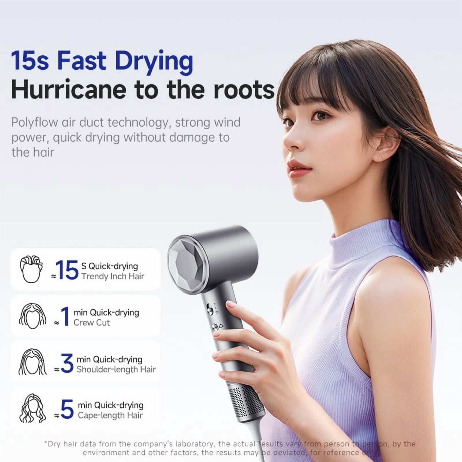 CNV  Hair Dryer for Women – Powerful Fast Drying, Lightweight, High-speed motors110000 RPM for Frizz-Free Shine, Low Noise, Intelligent Temperature Control, 4 Temp Settings, Compact & Ergonomic Desig