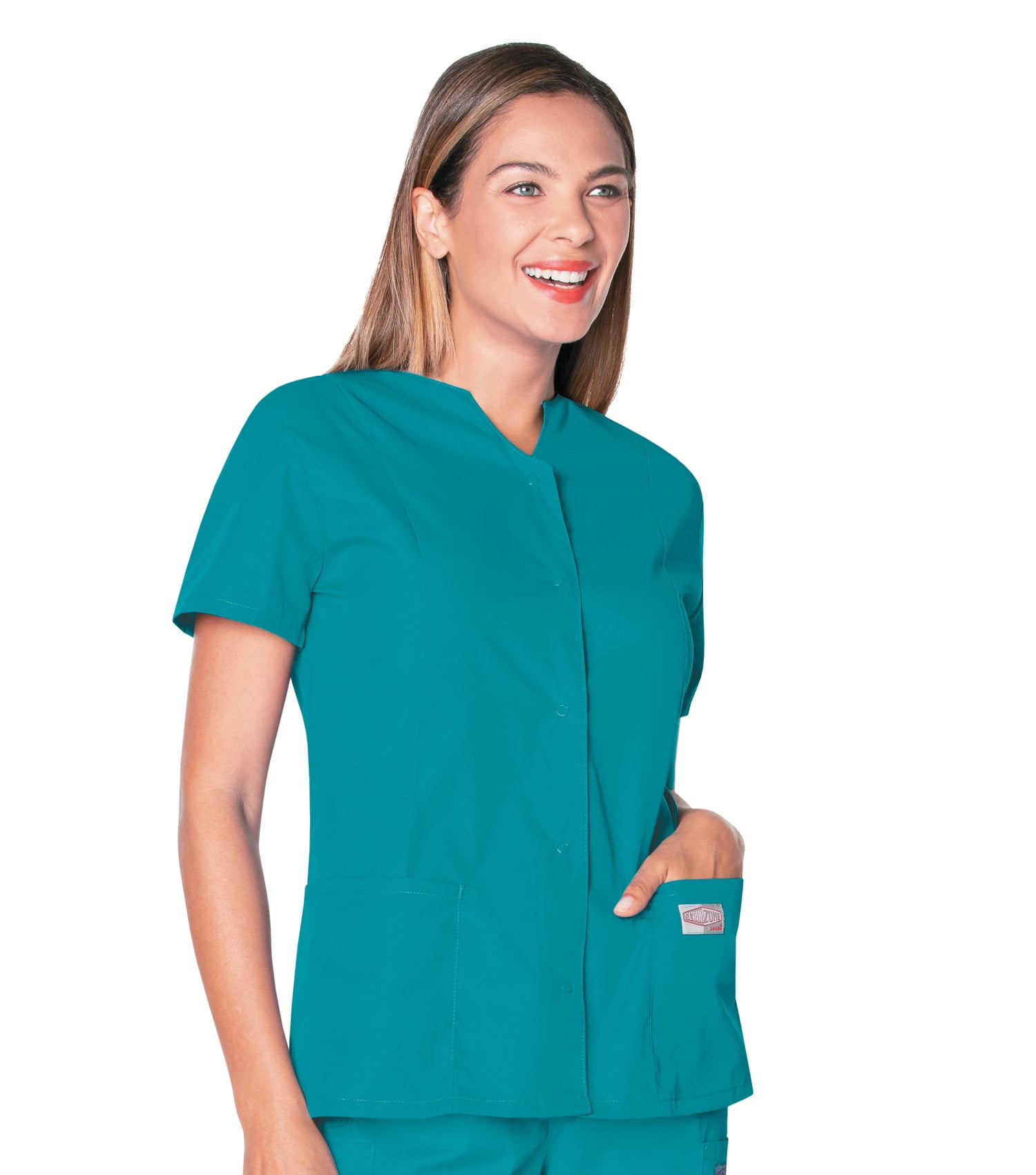 Landau Landau Women's Snap Front Tunic Scrub Top, Style 70223
