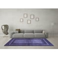 thumbnail image 3 of Ahgly Company Machine Washable Indoor Square Persian Blue Traditional Area Rugs, 5' Square, 3 of 4