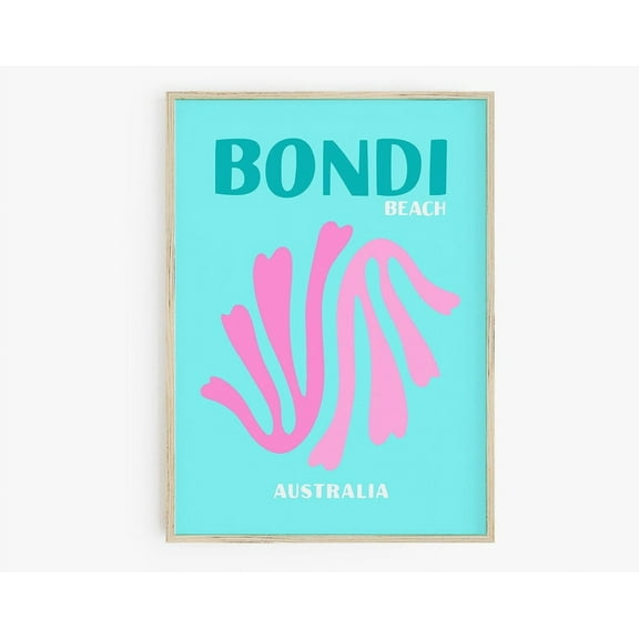 Bondi Beach Poster Print, Travel Poster Preppy Room Decor Colorful Summer Print Maximalist Decor Retro Wall Art Wall Art Y2K Print Wall Art, Modern Wall Decor, 8x12 UNFRAMED