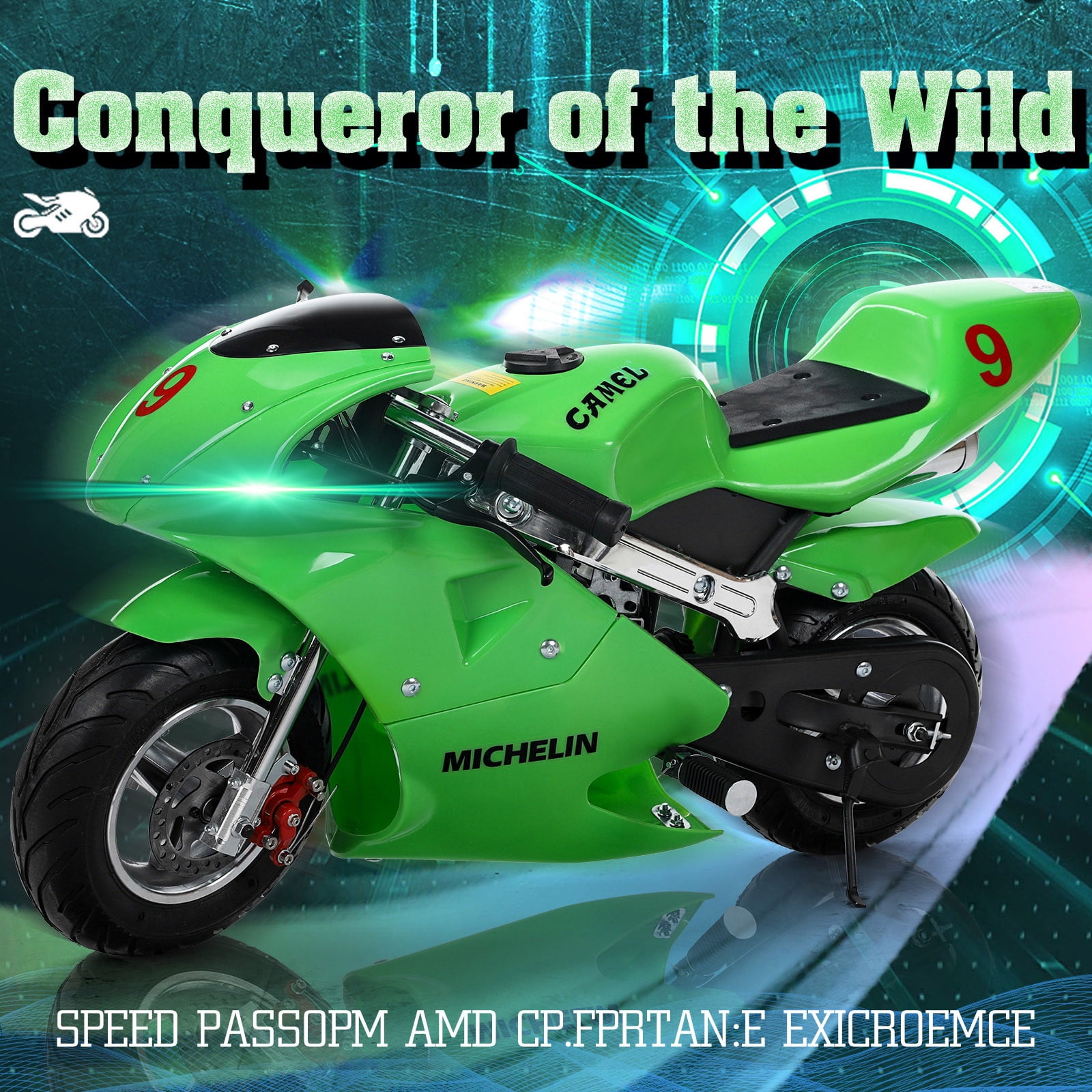 MOTORCYCLE POSTER Green Power Motorcycle 