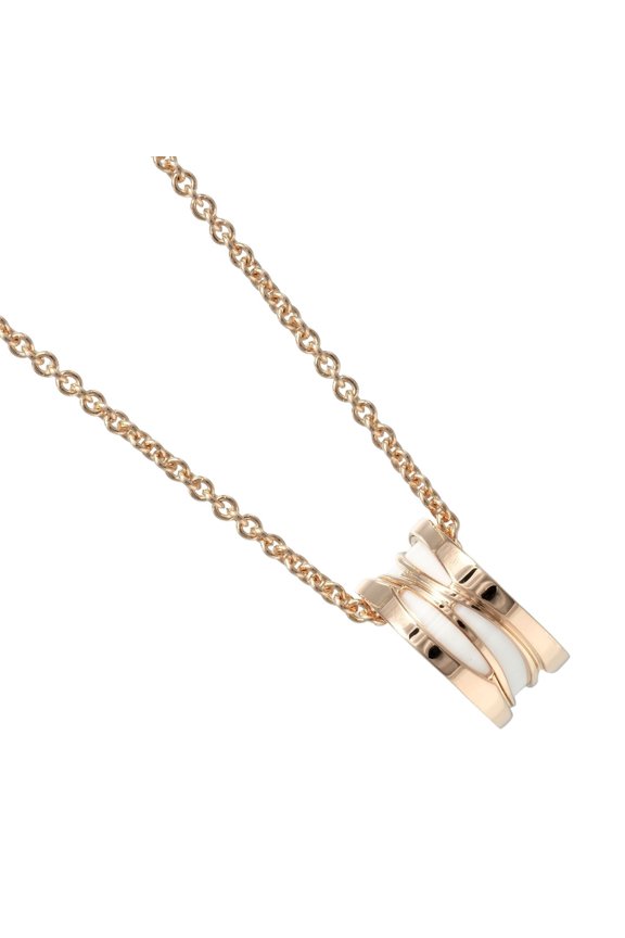 Pre-Owned BVLGARI B.ZERO1 Design Legend Necklace B.Zero1 K18PG Pink Gold Ceramic... (Good)