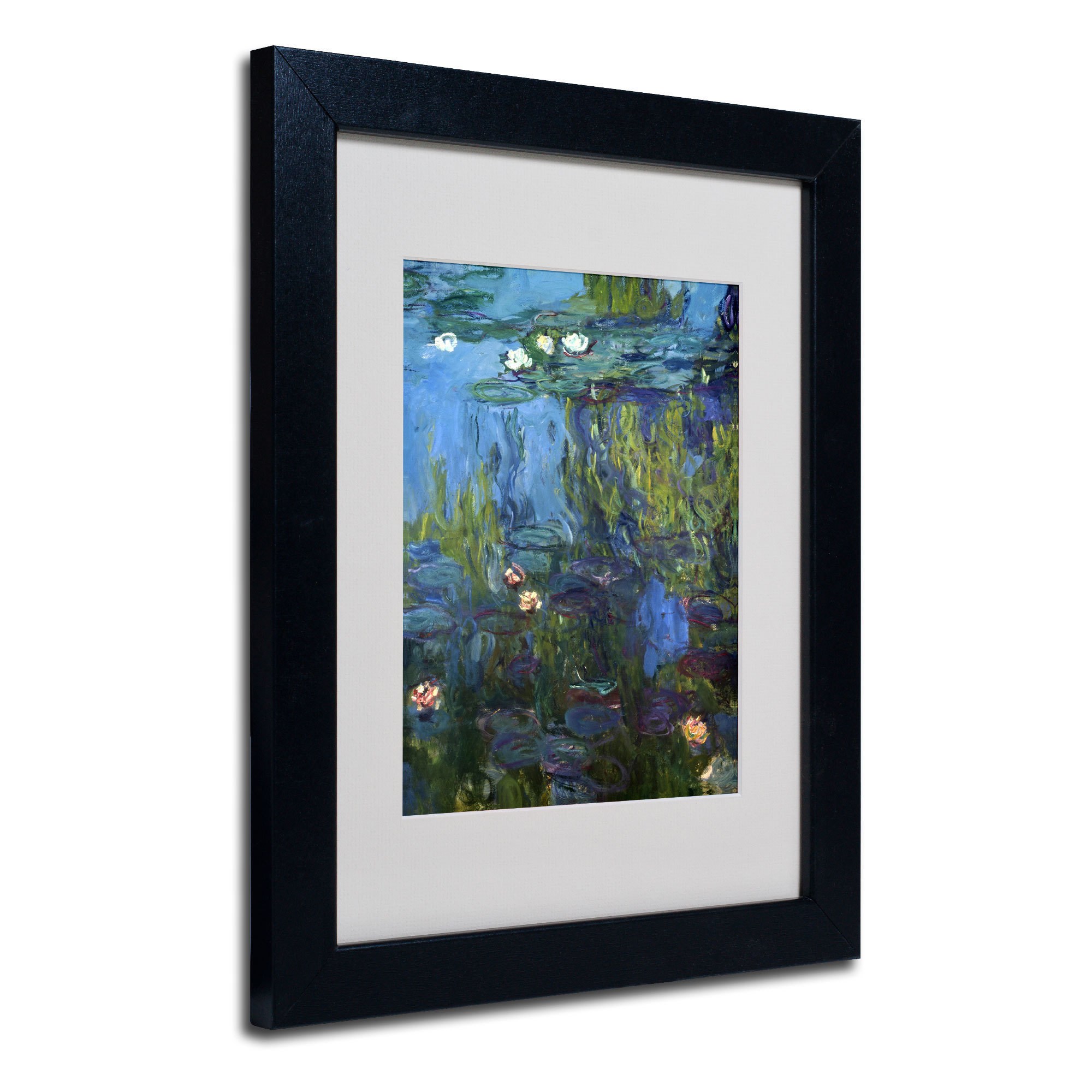 Trademark Fine Art "Nympheas 1914-17" Canvas Art by Claude Monet, Black Frame
