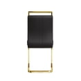 thumbnail image 6 of Set of 4 Dining Chairs, Modern Chair with PU Faux Leather Upholstered, High Backrest, C-shaped Metal Leg Supports, Office Chair for Dining Room, Club, Patio, Black/Gold, 6 of 9
