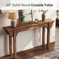 thumbnail image 5 of Finmind 63" Solid Wood Entryway Table, Mid-Century Modern Console Table for Living Room, Entrance, Hallway & Foyer, 5 of 8