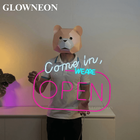 GLOWNEON Come In We Are Open Neon Sign, Business Storefront Decor, Welcome Sign for Shop Decor