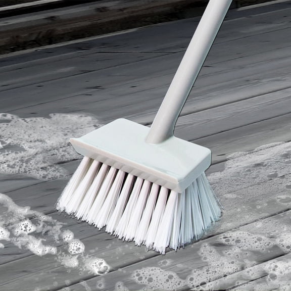 Bxaolu 17" Long Handle Cleaning Brush, with Soft Bristles, Powerful Cleaning for Sink, Floor, Kitchen, Bathtub, Gray