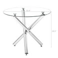 thumbnail image 5 of Ktaxon 5 Piece Round Dining Table Set, Modern Kitchen Table and Chairs for 4 Person Clear Tempered Glass Top, 5 of 9