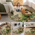thumbnail image 6 of Spring Floral 6ft Round Rugs, Birds Cabin Watercolor Botanical Retro Art Washable Non-Slip Area Rugs for Living Room Bedroom Kitchen, Soft Low Pile Dining Room Kicthen Circle Carpet, Indoor Floor Rug, 6 of 9