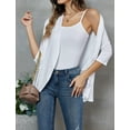 thumbnail image 4 of Zeagoo Women's Open Front 3/4 Sleeve Draped Ruffles Knit Cardigan, 4 of 6