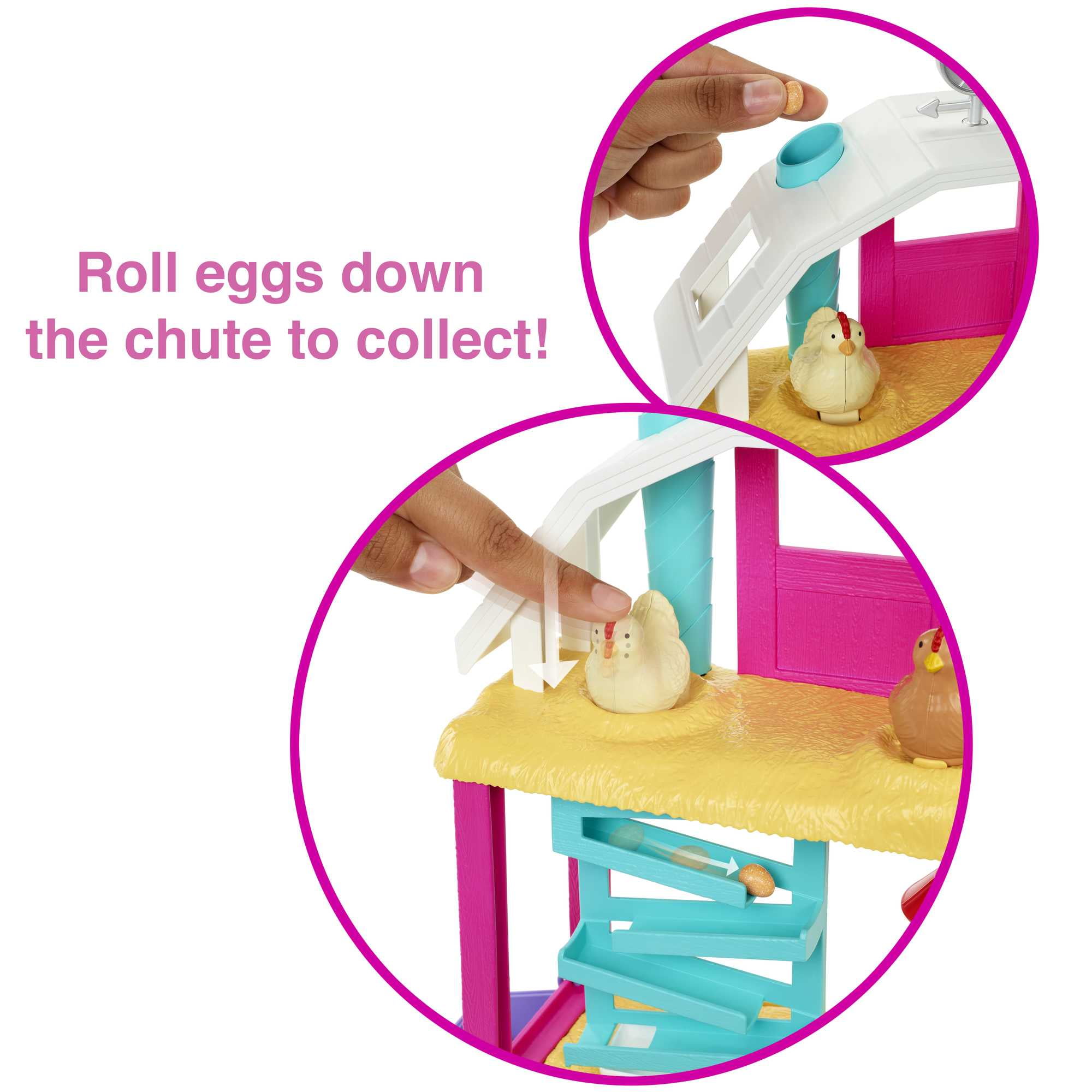 Barbie Doll Playset, Hatch & Gather Egg Farm with Animals, Coop, Dough, Mold, Kids Toys