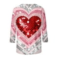 thumbnail image 5 of Vetsdori 3/4 Sleeve Tops for Women Trendy Gifts for Her Pullover Cute,Crew Neck Heart Print Fashion Juniors Blouses Love, 5 of 6
