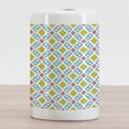 thumbnail image 2 of Ikat Ceramic Toothbrush Holder, Various Sized Different Ikat Lines Blurred Vertical Axis Symmetrical Aesthetic, Versatile Countertop for Bathroom, 4.5" X 2.7", Mustard Blue Pink, by Ambesonne, 2 of 4