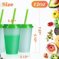 thumbnail image 3 of Plastic Kids Cups with Lids and Straws - Christmas Decorations 10 Pack 12 oz Reusable Tumbler with Straw | Color Changing Cup with Lid Adults Bulk Travel Tumblers Drinking Cups for Cold Coffee, 3 of 7